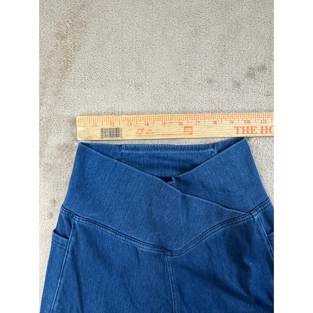 Halara Flex Denim High Waisted Crossover Leggings Womens XS Blue 7/8‎ Length NEW - Picture 10 of 13